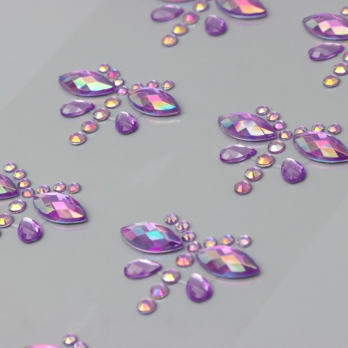 Наклейка пластик стразы Наклейка пластик стразы "Волшебные бабочки" МИКС 10х23 см