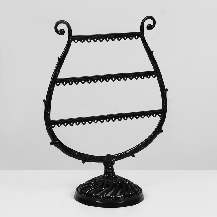 Подставка для украшений «Арфа», 23 места, 10×20×27 см, цвет чёрный Подставка для украшений «Арфа», 23 места, 10×20×27 см, цвет чёрный