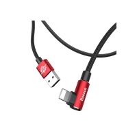 Кабель Baseus, MVP Elbow Type, Lightning - USB, 2 А, 1 м, угловой, красный