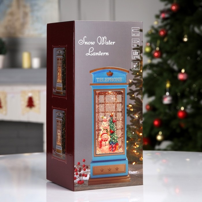 Светодиодная фигура «Дед Мороз в телефонной будке» 10.5 × 25 × 10.5 см, пластик, батарейки ААх3 (не в комплекте), USB, свечение тёплое белое Светодиодная фигура «Дед Мороз в телефонной будке» 10.5 × 25 × 10.5 см, пластик, батарейки ААх3 (не в комплекте), USB, свечение тёплое белое