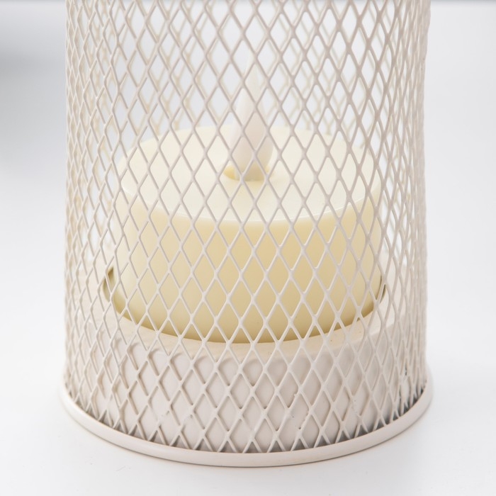 Ночник Ночник "Фонарь со свечой" LED от батареек 2хАА белый 9,5х9,5х25,5 см RISALUX