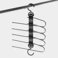 Вешалка для брюк многоуровневая, трансформер, 30.5&times;32&times;7.5 см, 5 уровней, прозрачная чёрная