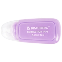 Корректирующая лента 5мм*6м BRAUBERG COMPACT PLUS PASTEL, корпус микс, блистер 270551