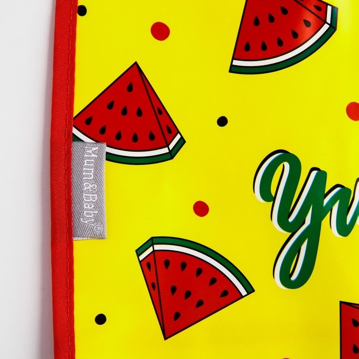 Нагрудник для кормления «Арбузики» непромокаемый на липучке, с карманом Нагрудник для кормления «Арбузики» непромокаемый на липучке, с карманом