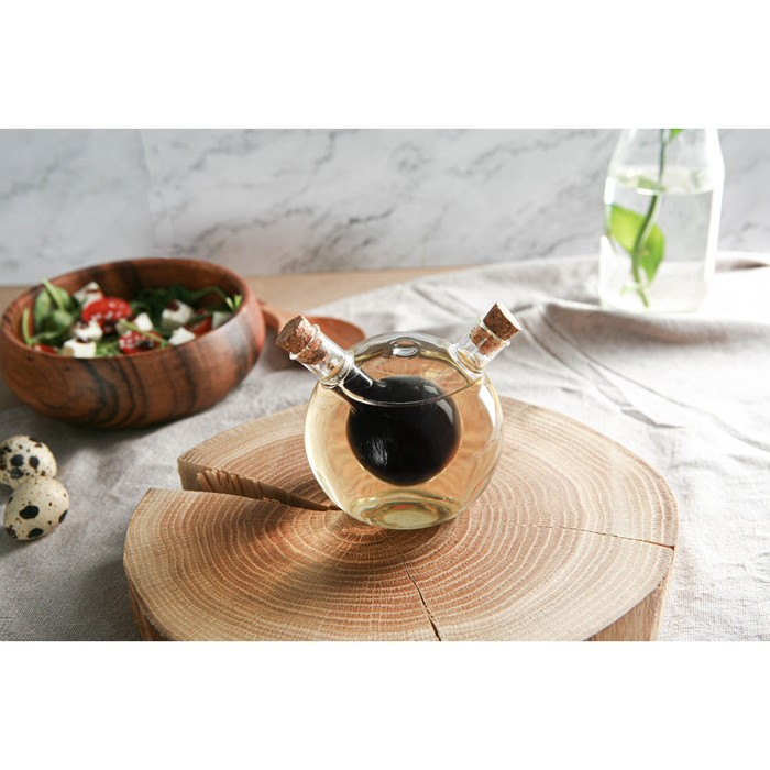 Бутыль стеклянная для соусов и масла 2 в 1 &laquo;Фьюжн. Сфера&raquo;, 180/70 мл, 8&times;8&times;8,5 см