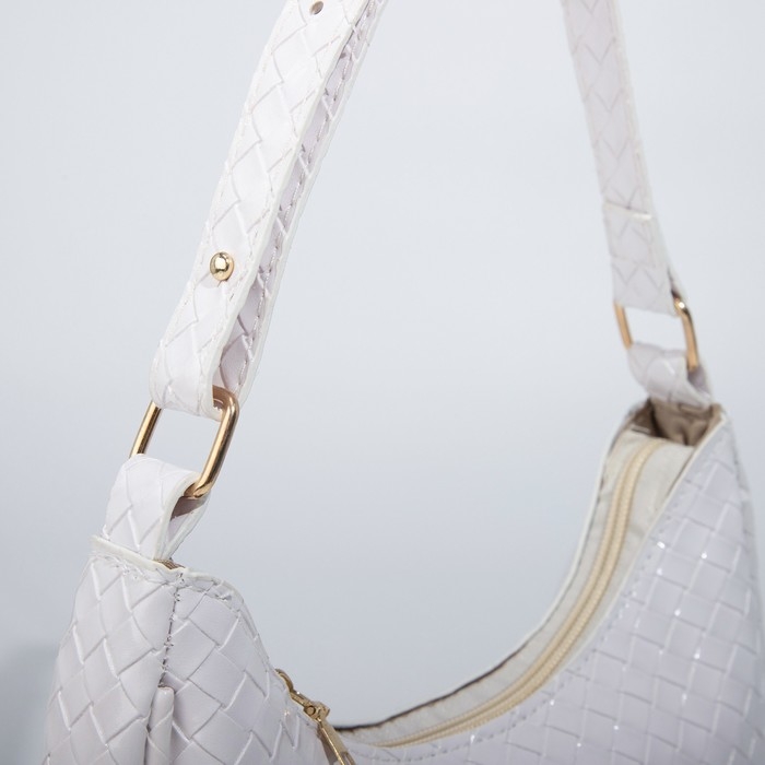 Сумка-багет на молнии, цвет белый Сумка-багет на молнии, цвет белый