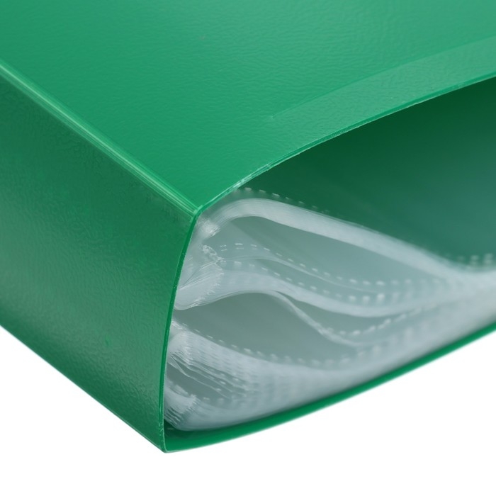 Папка с 80 вкладышами А4, 700 мкм, Calligrata, текстура Папка с 80 вкладышами А4, 700 мкм, Calligrata, текстура "песок", зелёная