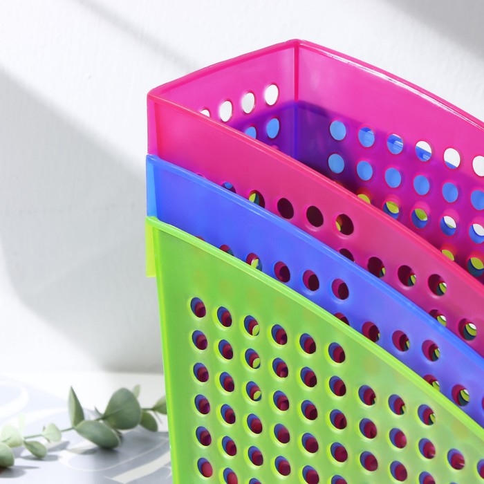 Корзина для хранения «Трамплин решето», пластик, 23×11×16 см, цвет МИКС Корзина для хранения «Трамплин решето», пластик, 23×11×16 см, цвет МИКС