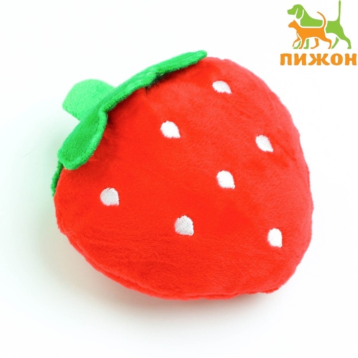 Игрушка для собак Игрушка для собак "Ягода-клубника", 13 см, красная