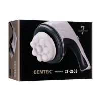 Массажёр для тела Centek CT-2603, 25 Вт, 4 насадки, 7 режимов, вибрационный, серый