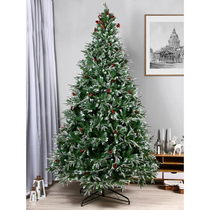 Ёлка  Ёлка "Виктория с калиной и шишками" 300 см d нижнего яруса 160 см 3008 веток 26 ярусов