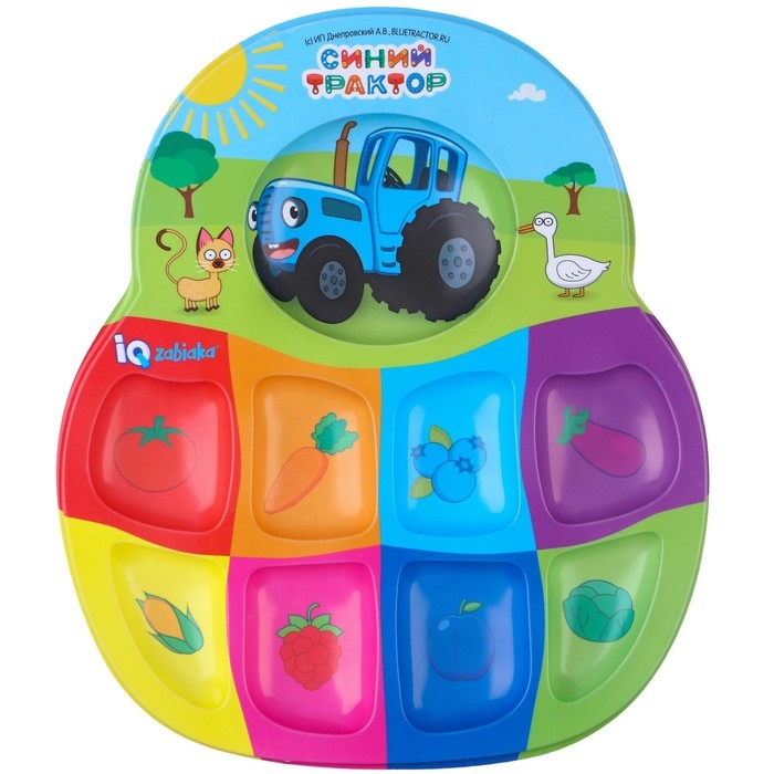 Сортер на 8 цветов «Синий трактор: Весёлые бусинки», с пинцетом, по методике Монтессори Сортер на 8 цветов «Синий трактор: Весёлые бусинки», с пинцетом, по методике Монтессори