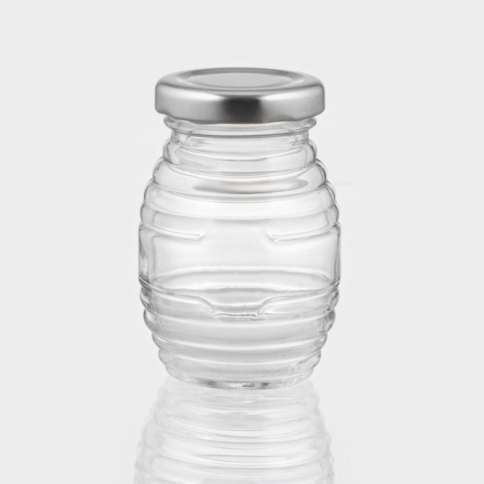 Банка стеклянная для хранения сыпучих продуктов «Бочонок», 100 мл, 5×7,8 см, с металлической крышкой Банка стеклянная для хранения сыпучих продуктов «Бочонок», 100 мл, 5×7,8 см, с металлической крышкой