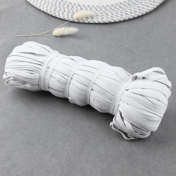 Резинка бельевая, 8 мм, 100 м, цвет белый Резинка бельевая, 8 мм, 100 м, цвет белый