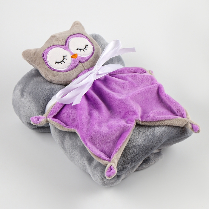 Набор подарочный: Комфортер 27 см + плед 71х125 см, «Сова» Набор подарочный: Комфортер 27 см + плед 71х125 см, «Сова»