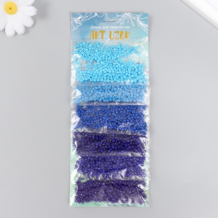 Бисер круглый 8/0 Бисер круглый 8/0 "Цвета неба" 6 цветов х 10 гр МИКС 20х8 см