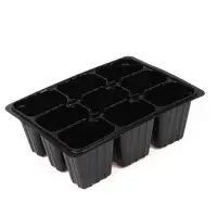 Кассета для рассады, 9 ячеек по 80 мл, пластик, чёрная, 18&times;13&times;6 см, Greengo