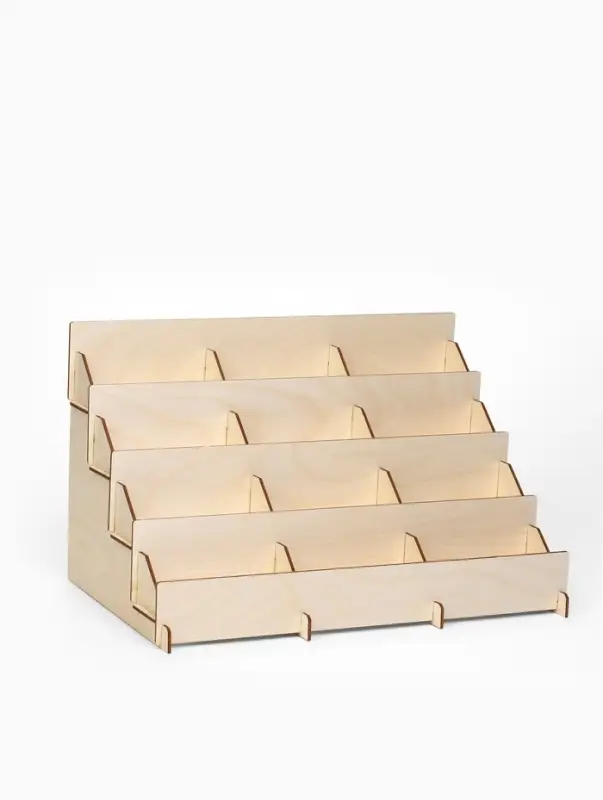 Подставка под открытки 12 ячеек по 12 см, 38.1&times;23&times;25 см, толщина 3 мм, бежевая