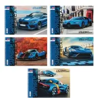 Альбом для рисования BLUEsupercar А4, 32 листа, на гребне, плотность листов 100 г/м&sup2;, обложка из мелованного картона, МИКС
