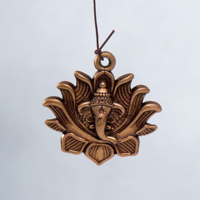 Музыка ветра металл Музыка ветра металл "Ганеша и цветок лотоса" 5 трубочек 51х6,5 см