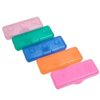 Пенал - футляр Calligrata &laquo;Школьный&raquo;, 80&times;205&times;38 мм, полупрозрачный. пластиковый, МИКС