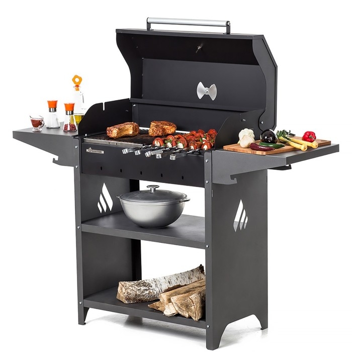 Мангал Family Standart BBQ FSB2000, 133.2×44.1×96.6 см, 2 мм, крышка, боковые полки