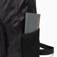 Рюкзак складной на молнии, с сетчатыми карманами, размер 31&times;11&times;39 см, чёрный