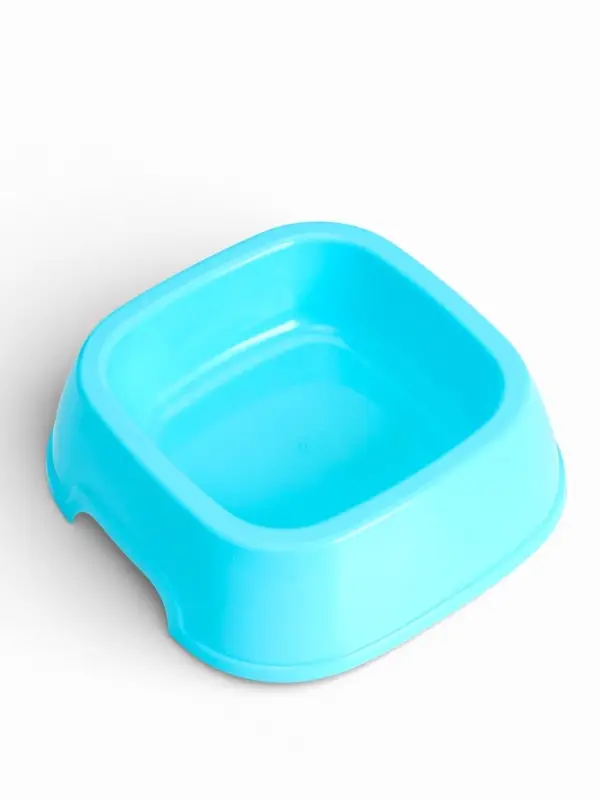 Миска, 700 мл, квадратная, пластик, голубая