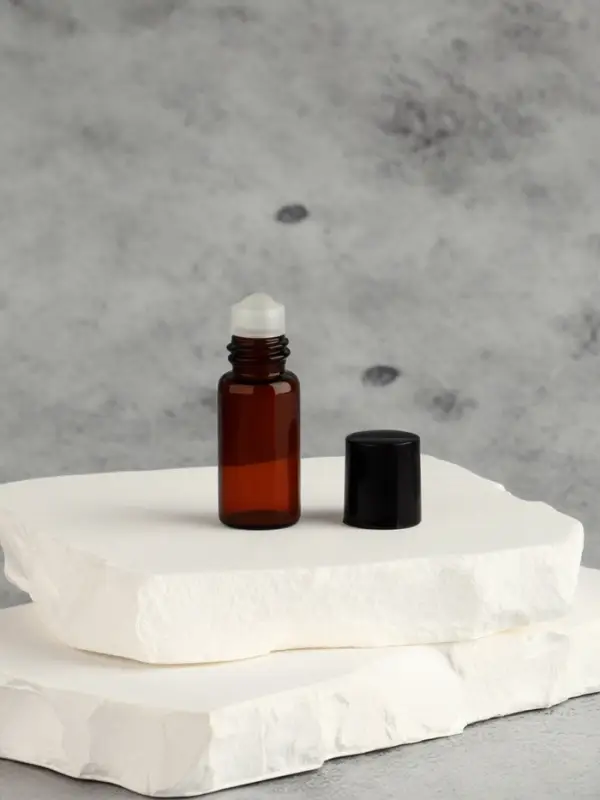 Флакон для парфюма, со стеклянным роликом, 3 мл, коричневый, чёрный Флакон для парфюма, со стеклянным роликом, 3 мл, коричневый, чёрный