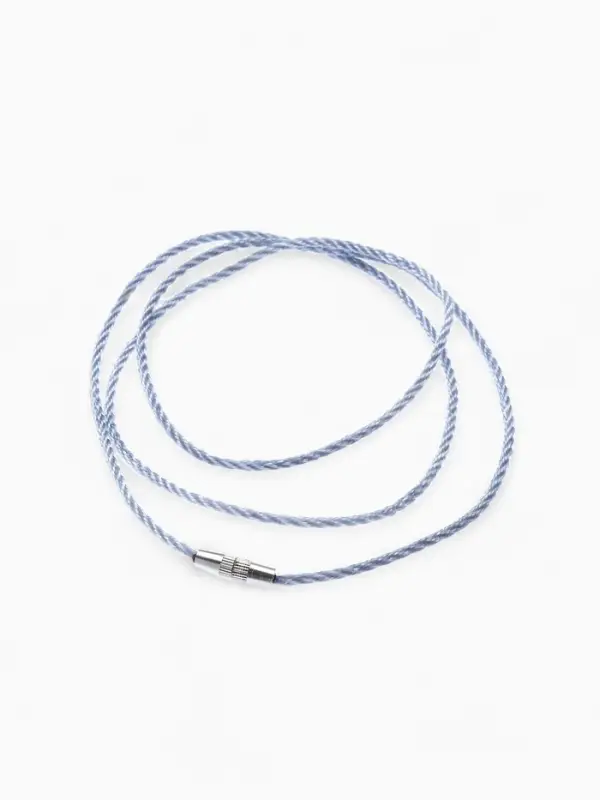 Шнурок гайтан 60 см d=2 мм, цвет серебряный, винтовой замок серебро Шнурок гайтан 60 см d=2 мм, цвет серебряный, винтовой замок серебро