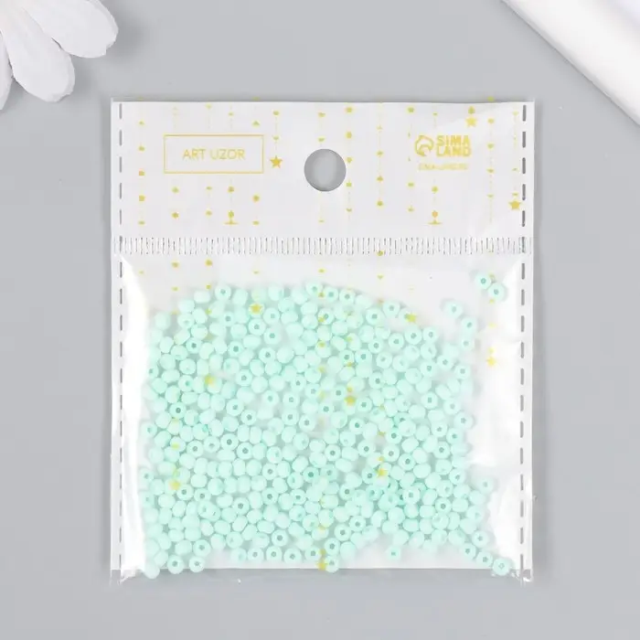 Бисер стекло 8/0  Бисер стекло 8/0 "Маршмеллоу. Матовый. Мята" 10 гр