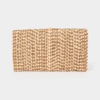 Сумка клатч плетёная из пальмового листа, 28&times;16&times;2 см, золотистая