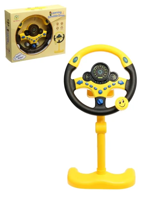 Руль музыкальный "Cупер водитель" с кронштейном, свет, звук