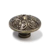 Ручка кнопка ТУНДРА VINTAGE 005, цвет старое серебро