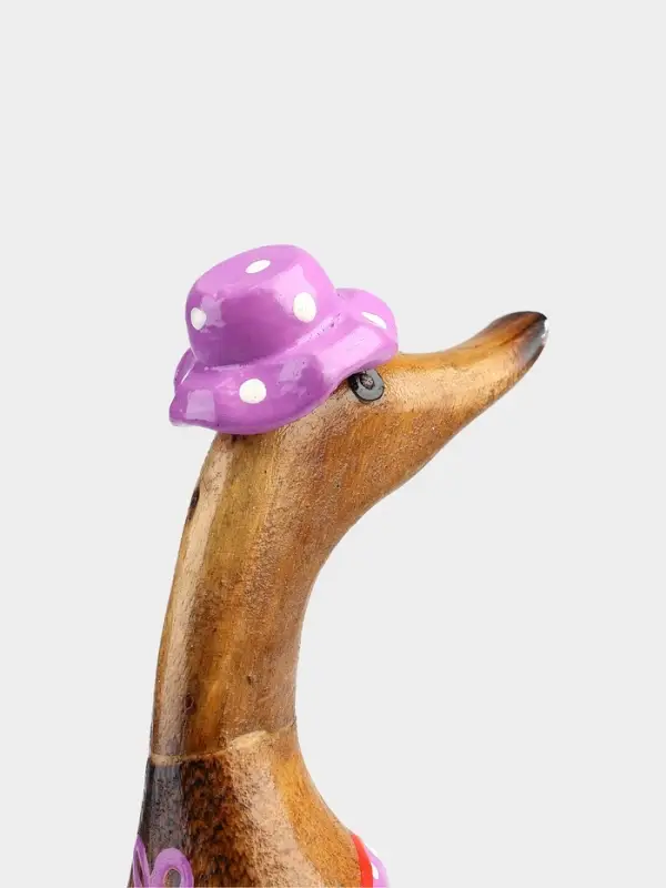 Сувенир &laquo;Утка в лиловом купальнике и сланцах&raquo;, 13&times;9&times;25 см, дерево