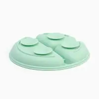 Тарелка детская секционная с ложкой и вилкой, 3 секции, бирюзовый, Mum&Baby