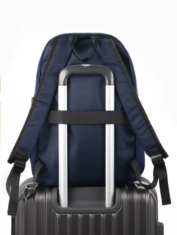 Рюкзак школьный, однотонный, USB, 1 отделение, 3 кармана, 30&times;15&times;45 см, синий