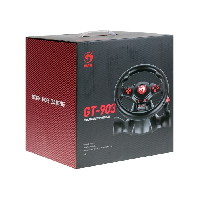 Руль MARVO GT-903, поддержка PS4/PS3/XBOX/Android/PC, кабель 2 м Руль MARVO GT-903, поддержка PS4/PS3/XBOX/Android/PC, кабель 2 м