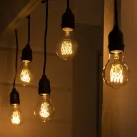 Гирлянда &laquo;Ретро белт-лайт&raquo; со свесами 10 и 20 см, 10 м, IP54, УМС, 2W, тёмная нить, шаг 50 см, Е27 (без ламп), 220 В