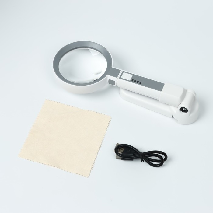 Лупа складная на подставке, кратность 5,11, линза 65мм Лупа складная на подставке, кратность 5,11, линза 65мм