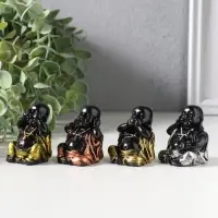 Сувенир полистоун "Хотей - не слышу, не вижу, не скажу" набор 4 шт 4,2х3,5х5,5 см