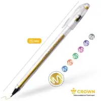 Ручка гелевая Metallic Crown HJR-500GSM, узел 0.7 мм, чернила золото