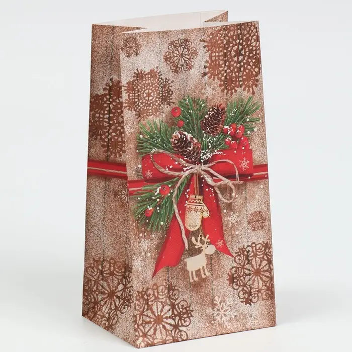 Пакет без ручек «Стильный подарок», 10 х 19,5 х 7 см