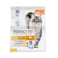 Сухой корм Perfect Fit для чувствительных кошек, индейка, 1,2 кг