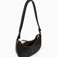 Сумка женская багет TEXTURA на молнии, 24&times;6&times;14 см, чёрная