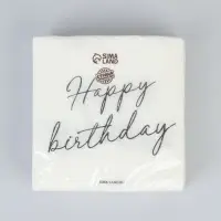 Салфетки бумажные однослойные Happy birthday, 24&times;24 см, 20 шт.