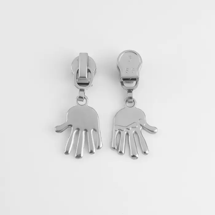 Бегунок для молнии «Спираль», №5, «Ладонь», 10 шт., цвет никель Бегунок для молнии «Спираль», №5, «Ладонь», 10 шт., цвет никель