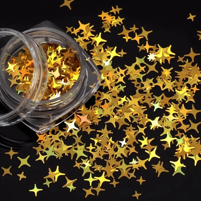 Пайетки для декора «Золотые звёздочки», цвет золотистый