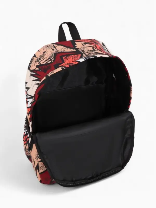 Рюкзак школьный, на молнии, три наружных кармана, с принтом, 30&times;13&times;42 см, разноцветный