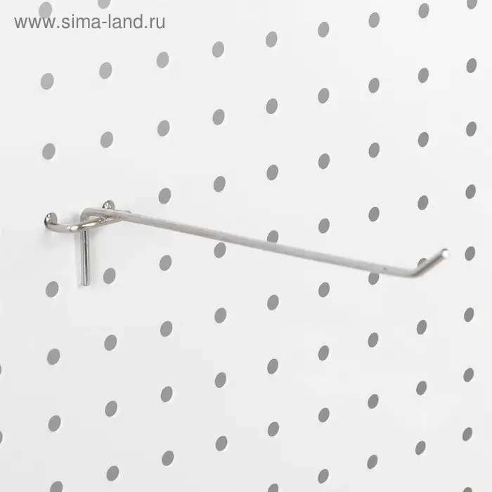Крючок одинарный для металлической перфорированной панели, d=3.5 мм, L=20 см, цвет хром Крючок одинарный для металлической перфорированной панели, d=3.5 мм, L=20 см, цвет хром